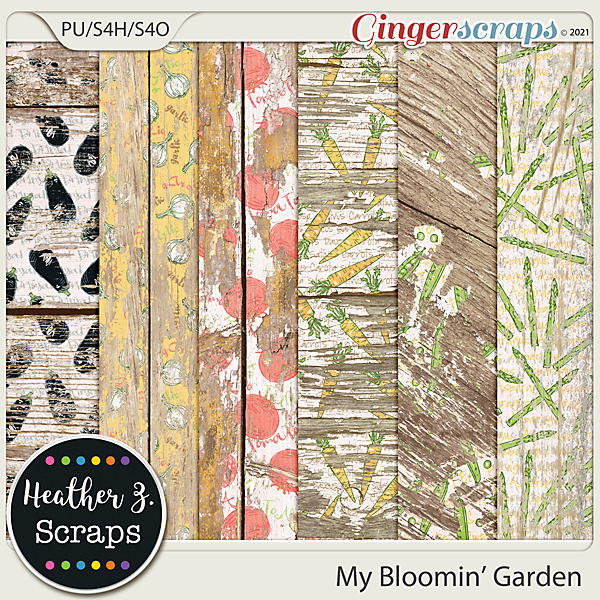 My Bloomin' Garden WEATHERED WOOD by Heather Z Scraps