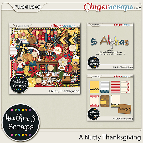 A Nutty Thanksgiving BUNDLE by Heather Z Scraps