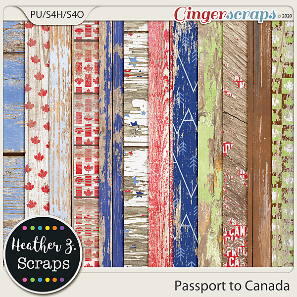 Passport to Canada WEATHERED WOOD by Heather Z Scraps