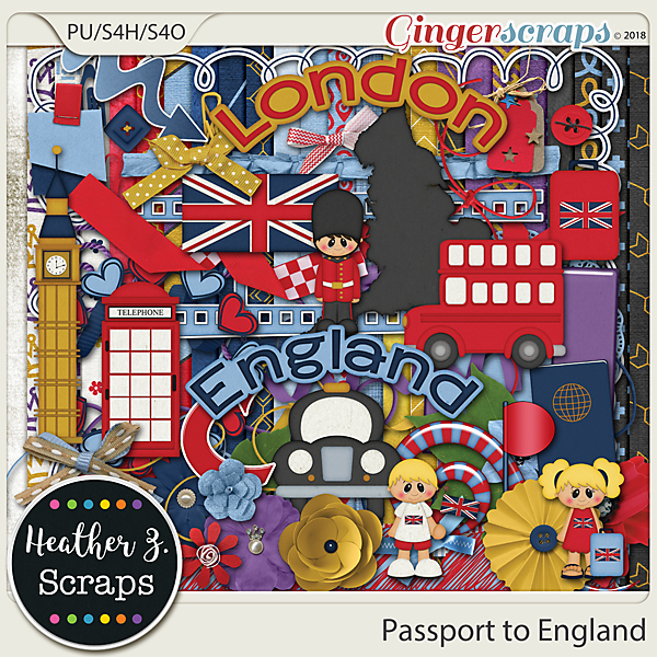 Passport to England KIT by Heather Z Scraps