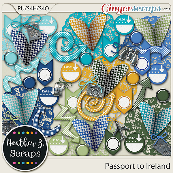 Passport to Ireland ACCENTS by Heather Z Scraps