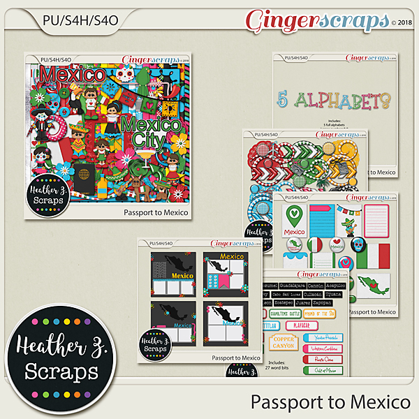 Passport to Mexico BUNDLE by Heather Z Scraps