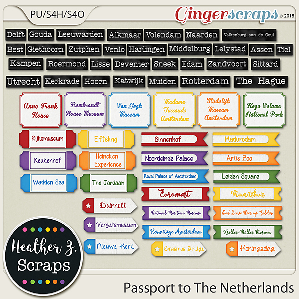 Passport to The Netherlands WORD BITS by Heather Z Scraps