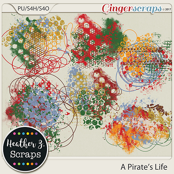 A Pirate's Life PAINT AND SCRIBBLES by Heather Z Scraps
