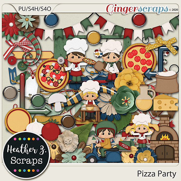 Pizza Party ELEMENTS by Heather Z Scraps