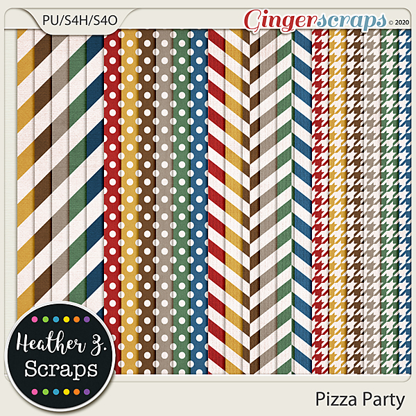 Pizza Party EXTRA PAPERS by Heather Z Scraps