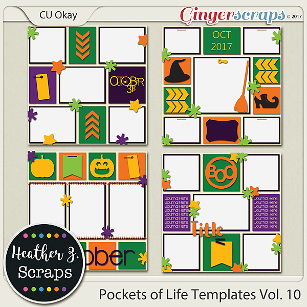 Pockets of Life TEMPLATES Vol. 10 by Heather Z Scraps