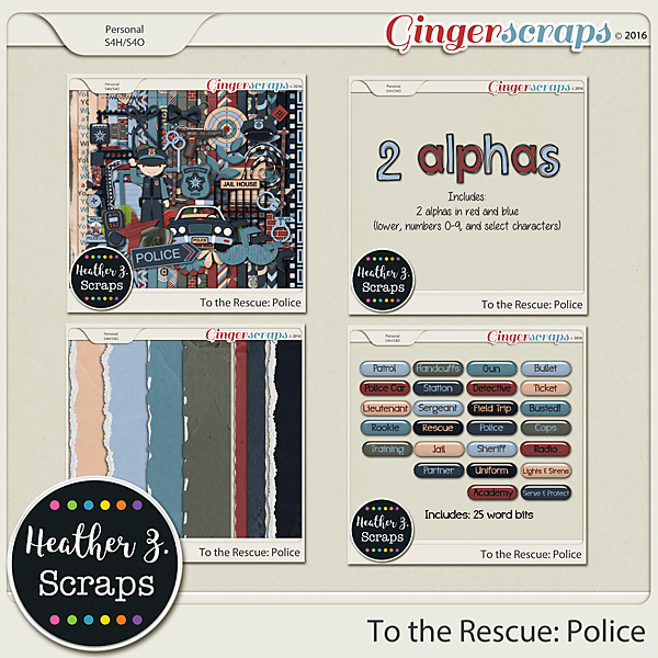 To the Rescue: Police BUNDLE by Heather Z Scraps