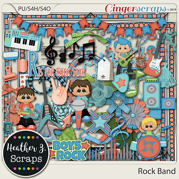 Rock Band BOY ELEMENTS by Heather Z Scraps