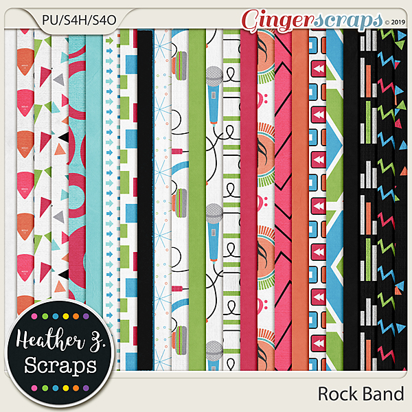 Rock Band PAPERS by Heather Z Scraps