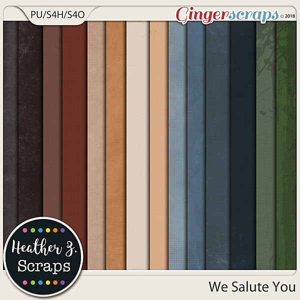 We Salute You SOLIDS by Heather Z Scraps