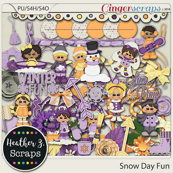 Snow Day Fun ELEMENTS by Heather Z Scraps