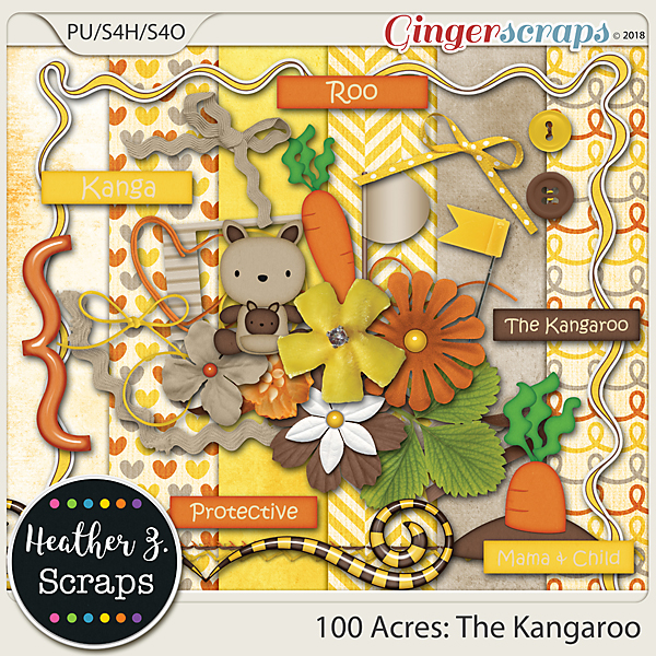 100 Acres THE KANGAROO MINI KIT by Heather Z Scraps