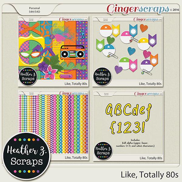 Like Totally 80s ADD-ONS by Heather Z Scraps