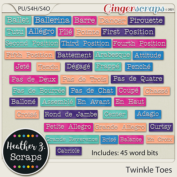 Twinkle Toes WORD BITS by Heather Z Scraps