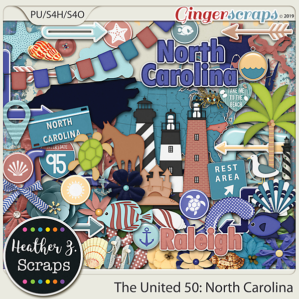 The United 50: North Carolina ELEMENTS by Heather Z Scraps