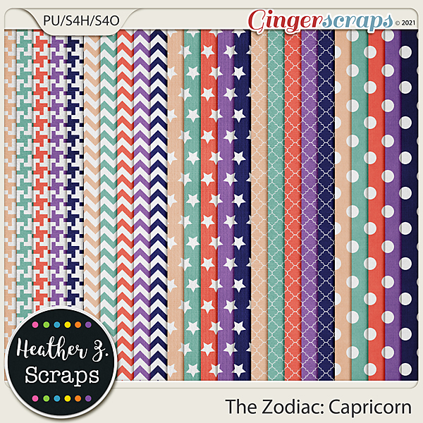 The Zodiac: Capricorn EXTRA PAPERS by Heather Z Scraps