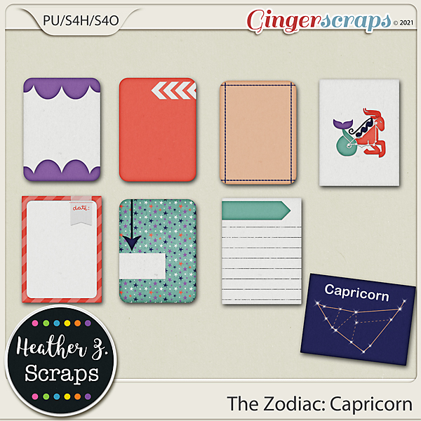 The Zodiac: Capricorn JOURNAL CARDS by Heather Z Scraps