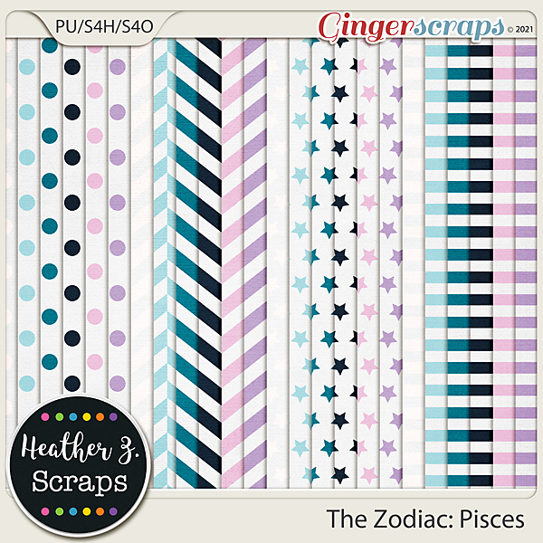 The Zodiac: Pisces EXTRA PAPERS by Heather Z Scraps