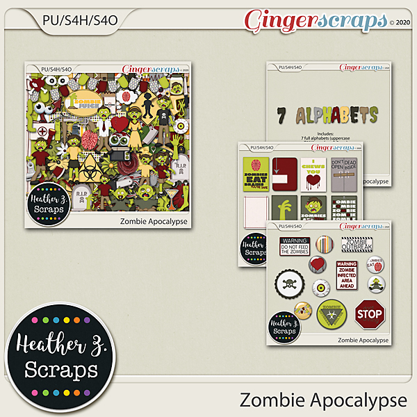 Zombie Apocalypse BUNDLE by Heather Z Scraps