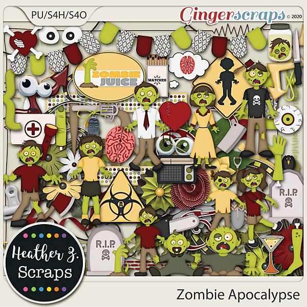 Zombie Apocalypse ELEMENTS by Heather Z Scraps