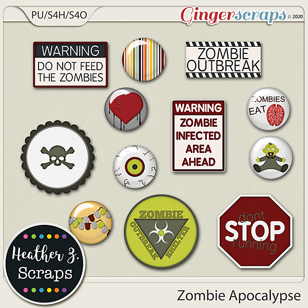 Zombie Apocalypse EXTRAS by Heather Z Scraps