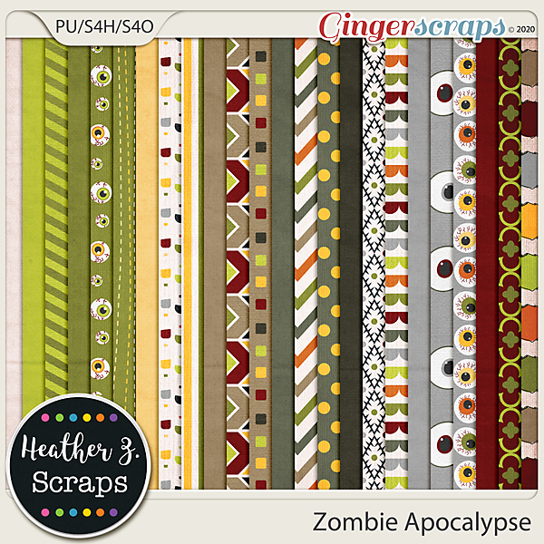 Zombie Apocalypse PAPERS by Heather Z Scraps