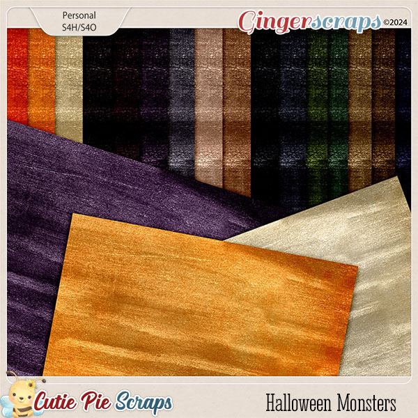 Halloween Monsters Glitter Papers