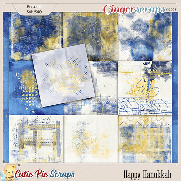 Happy Hanukkah Painted Papers