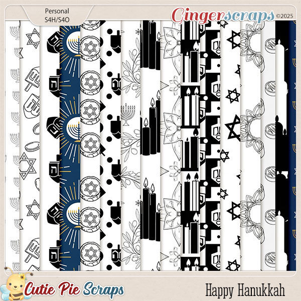 Happy Hanukkah Pattern Papers