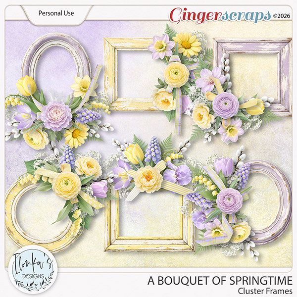 A Bouquet Of Springtime Cluster Frames by Ilonka's Designs