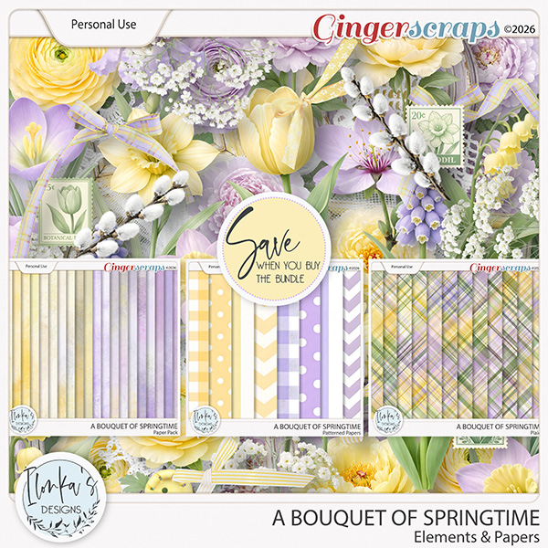 A Bouquet Of Springtime Elements & Papers by Ilonka's Designs