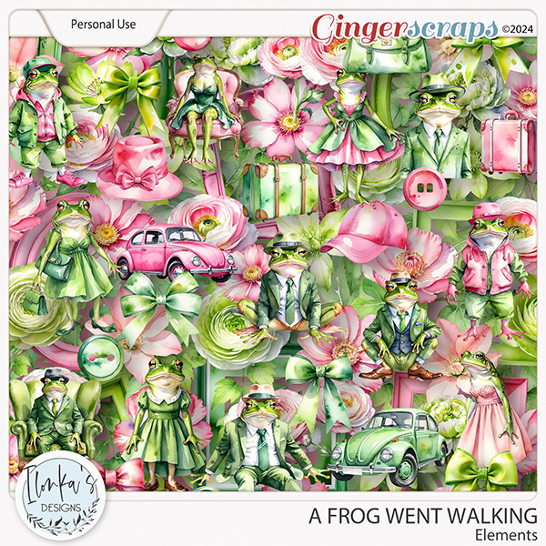 A Frog Went Walking Elements by Ilonka's Designs 
