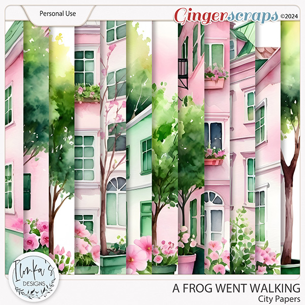 A Frog Went Walking City Papers by Ilonka's Designs 