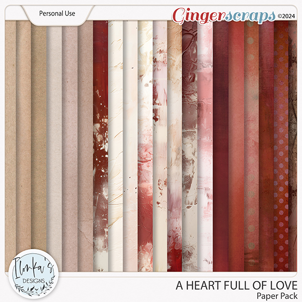 A Heart Full Of Love Paper Pack by Ilonka's Designs 