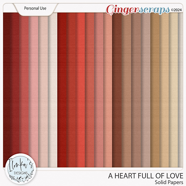A Heart Full Of Love Solid Papers by Ilonka's Designs