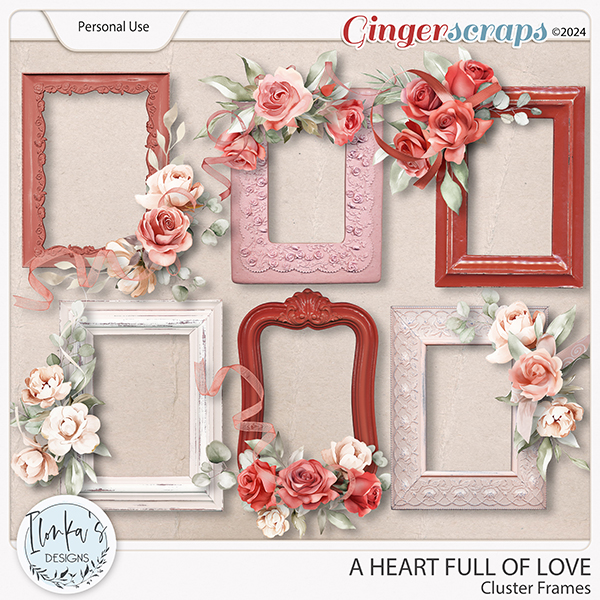 A Heart Full Of Love Cluster Frames by Ilonka's Designs
