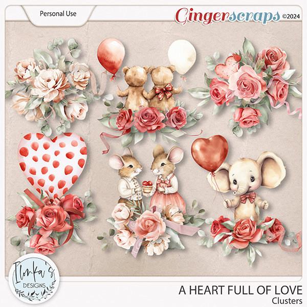A Heart Full Of Love Clusters by Ilonka's Designs
