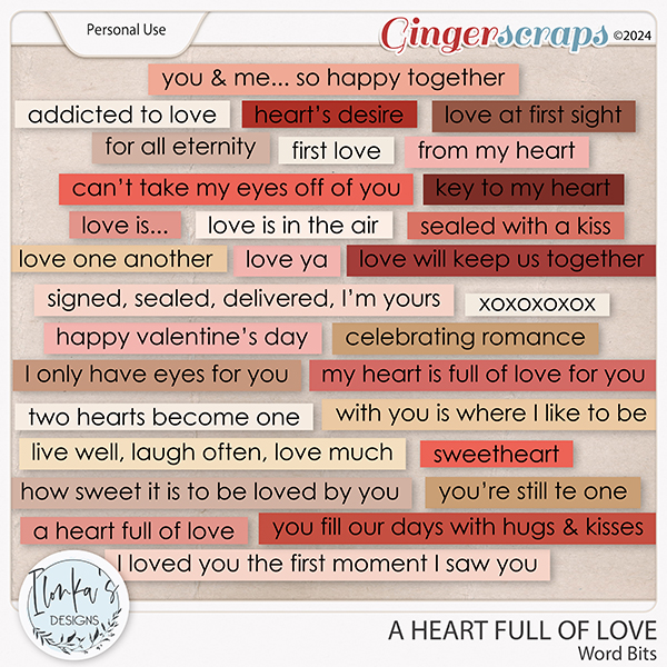A Heart Full Of Love Word Bits by Ilonka's Designs 