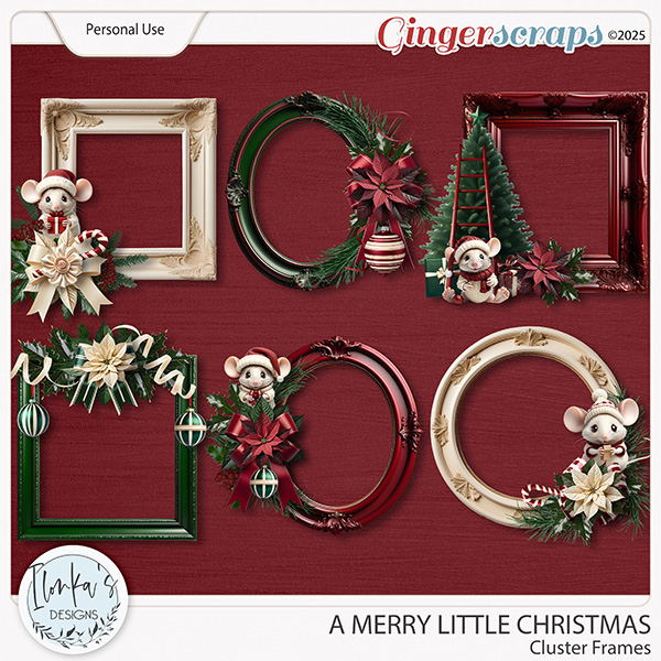 A Merry Little Christmas Cluster Frames by Ilonka's Designs 