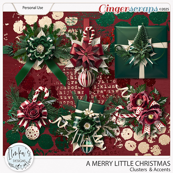 A Merry Little Christmas Clusters And Accents by Ilonka's Designs