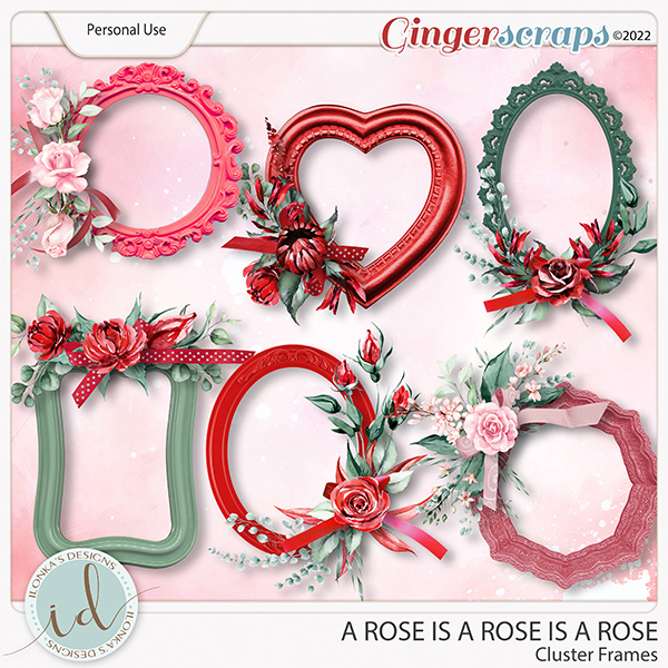 A Rose Is A Rose Is A Rose Cluster Frames by Ilonka's Designs