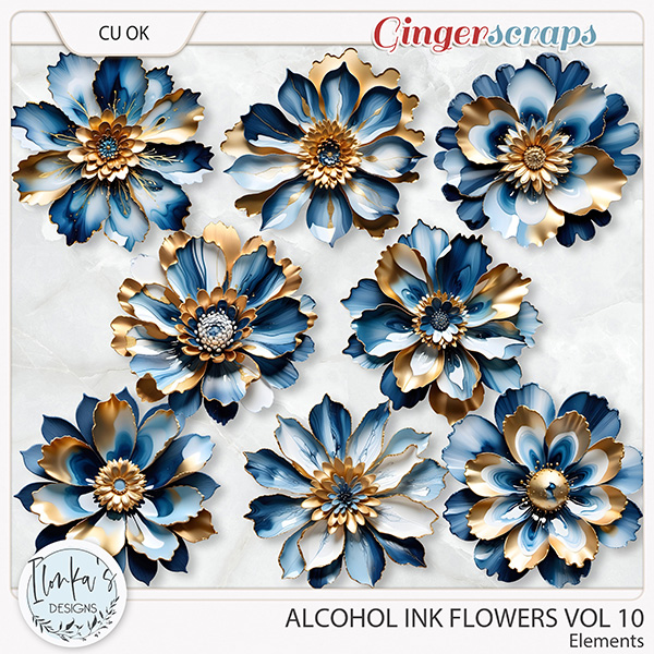 CU Alcohol Ink Flowers Vol 10 by Ilonka's Designs