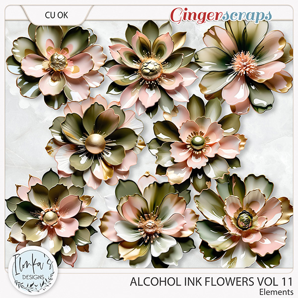CU Alcohol Ink Flowers Vol 11 by Ilonka's Designs 