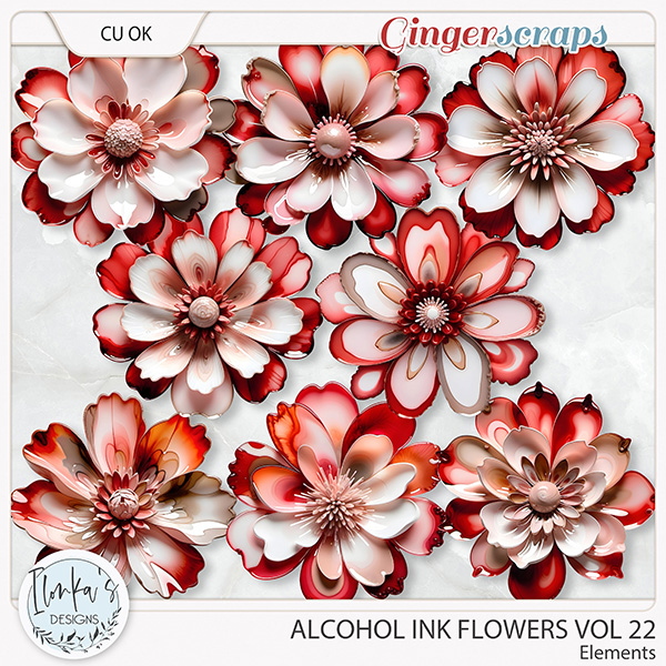 CU Alcohol Ink Flowers Vol 22 by Ilonka's Designs 