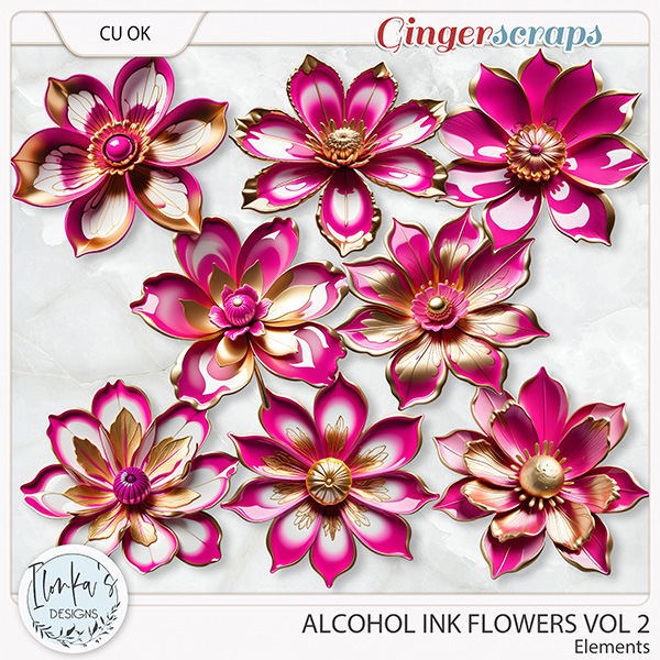 CU Alcohol Ink Flowers Vol 2 by Ilonka's Designs