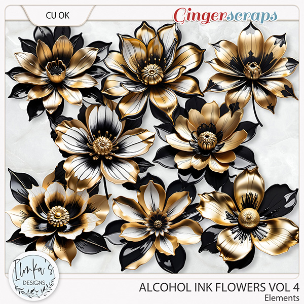 CU Alcohol Ink Flowers Vol 4 by Ilonka's Designs