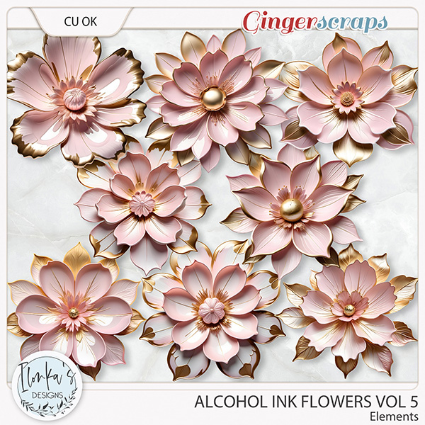 CU Alcohol Ink Flowers Vol 5 by Ilonka's Designs