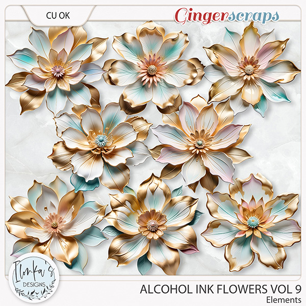 CU Alcohol Ink Flowers Vol 9 by Ilonka's Designs