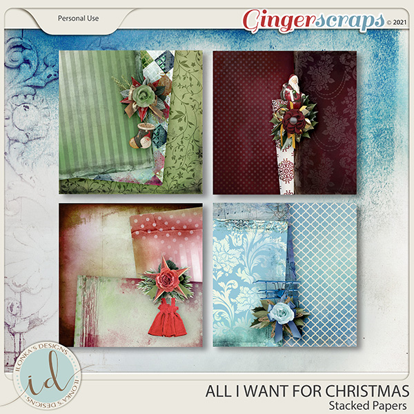 All I Want For Christmas Stacked Papers by Ilonka's Designs